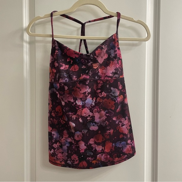 Athleta NWOT Women's Vinyasa Support Top XS Purple Floral Printed - never worn - Picture 2 of 4